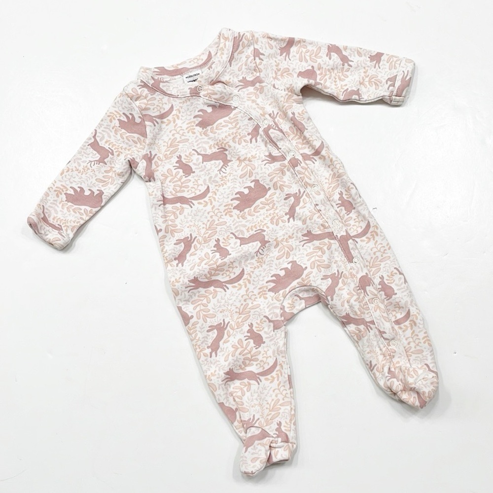 Nordstrom forest friends print baby footie